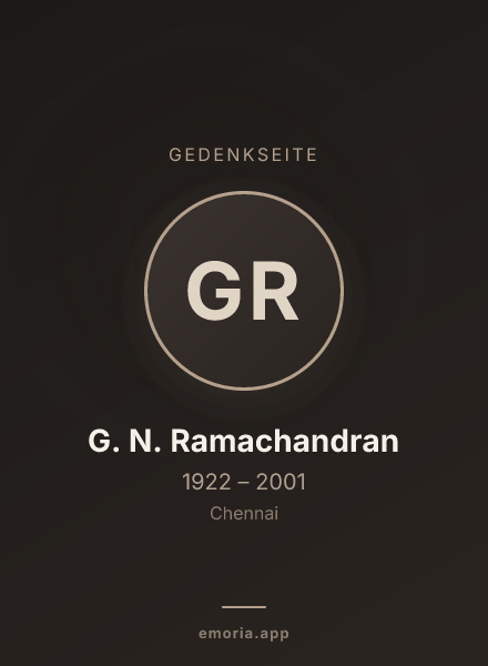 Gedenkportrait von G. N. Ramachandran