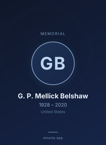 Memorial portrait of G. P. Mellick Belshaw