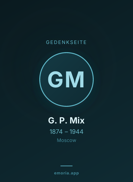 Gedenkportrait von G. P. Mix
