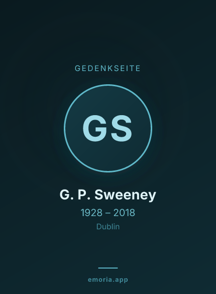 Gedenkportrait von G. P. Sweeney