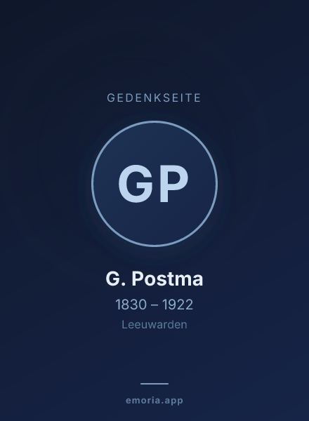 Gedenkportrait von G. Postma