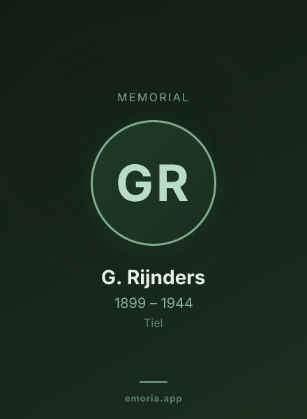 Memorial portrait of G. Rijnders