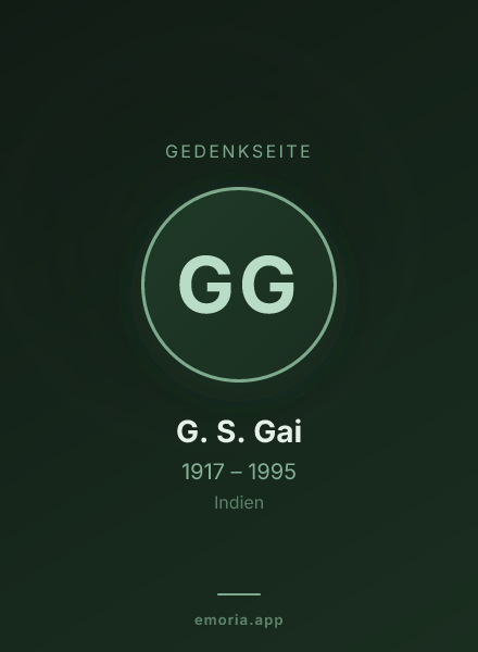 Gedenkportrait von G. S. Gai