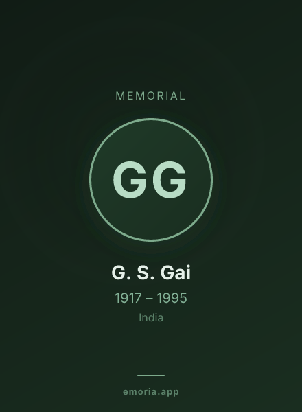 Memorial portrait of G. S. Gai
