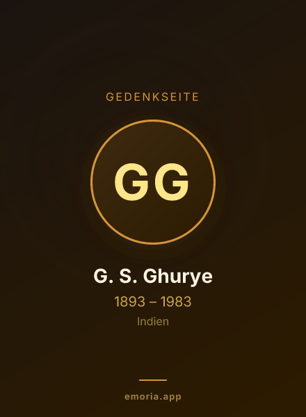Gedenkportrait von G. S. Ghurye