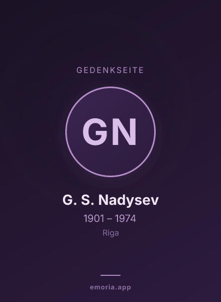 Gedenkportrait von G. S. Nadysev
