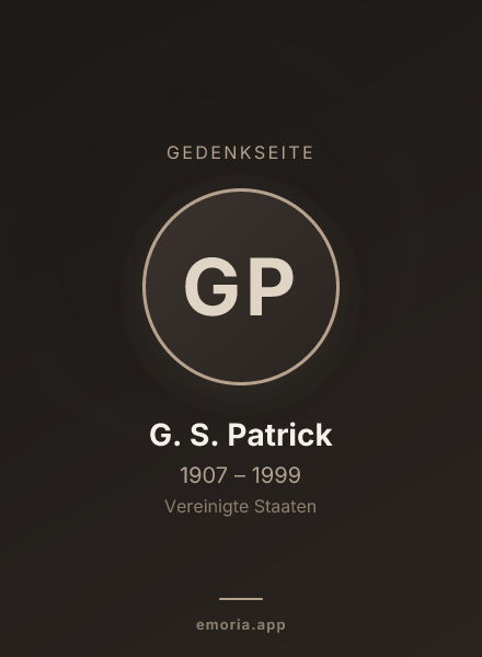 Gedenkportrait von G. S. Patrick