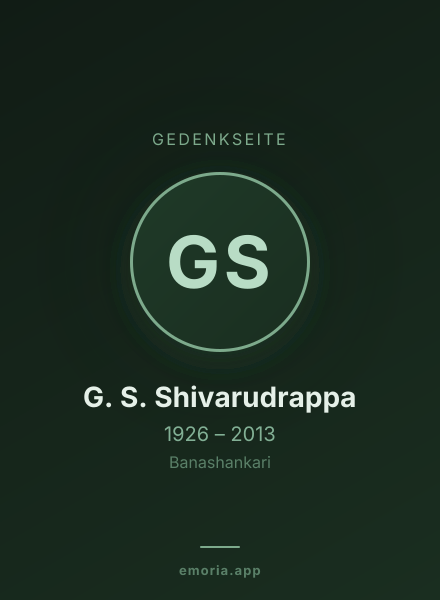 Gedenkportrait von G. S. Shivarudrappa