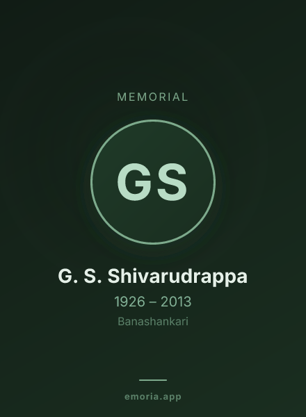Memorial portrait of G. S. Shivarudrappa