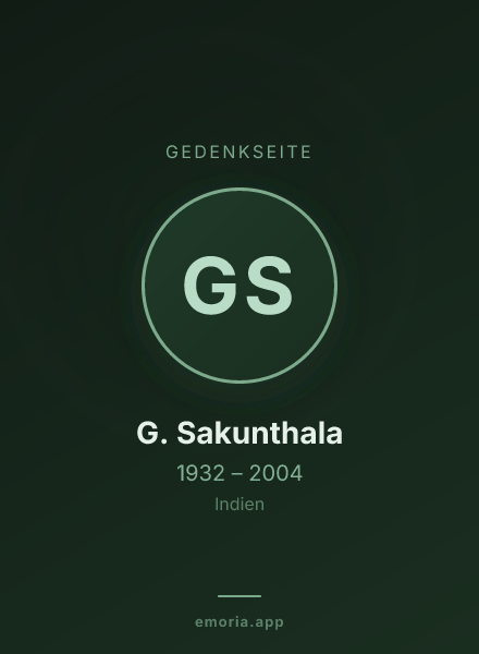 Gedenkportrait von G. Sakunthala