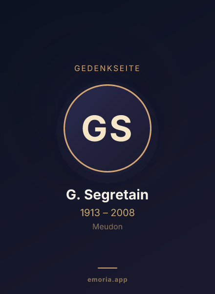 Gedenkportrait von G. Segretain