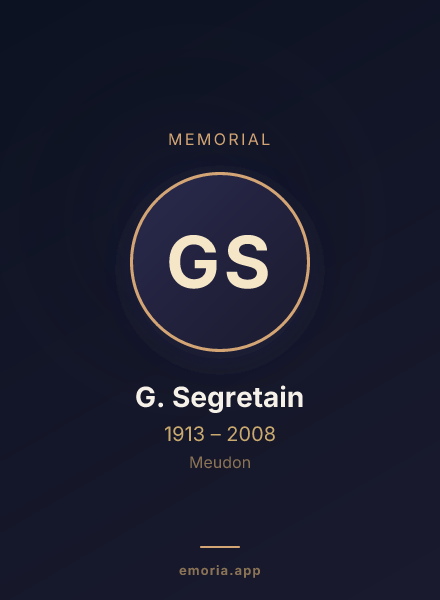 Memorial portrait of G. Segretain