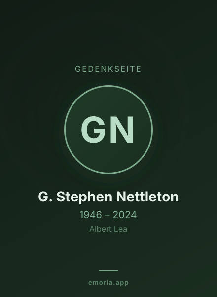 Gedenkportrait von G. Stephen Nettleton