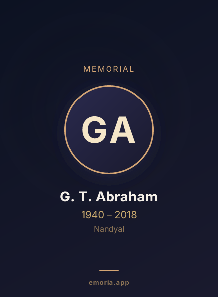 Memorial portrait of G. T. Abraham