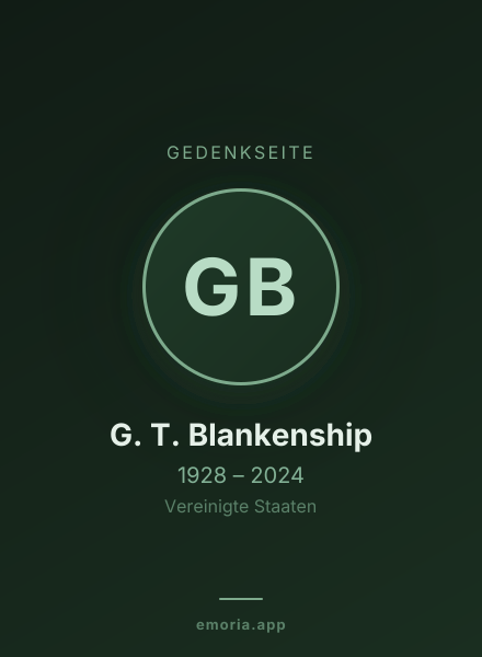 Gedenkportrait von G. T. Blankenship