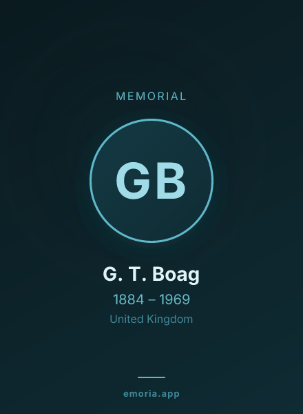 Memorial portrait of G. T. Boag