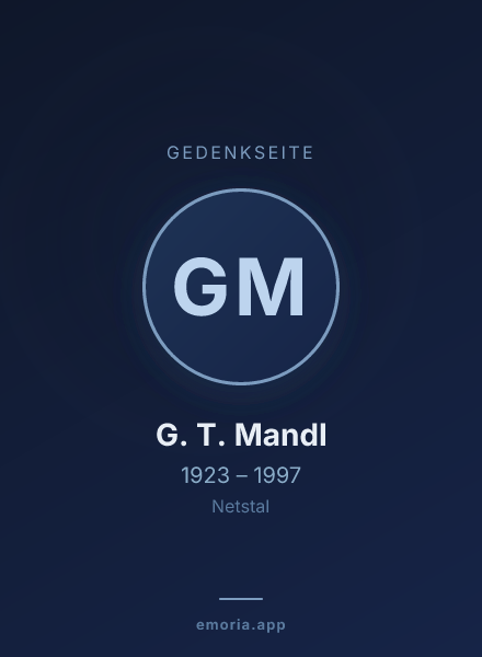 Gedenkportrait von G. T. Mandl