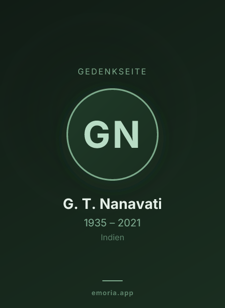 Gedenkportrait von G. T. Nanavati