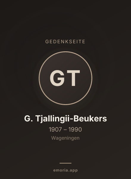 Gedenkportrait von G. Tjallingii-Beukers