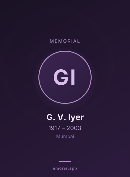 Memorial portrait of G. V. Iyer