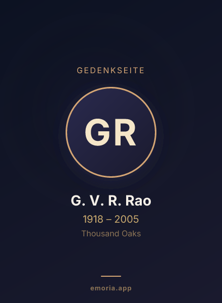 Gedenkportrait von G. V. R. Rao