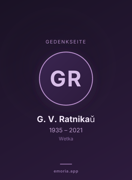 Gedenkportrait von G. V. Ratnikaǔ