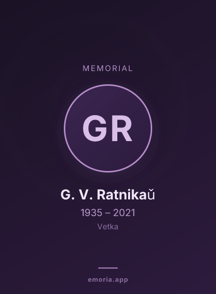 Memorial portrait of G. V. Ratnikaǔ