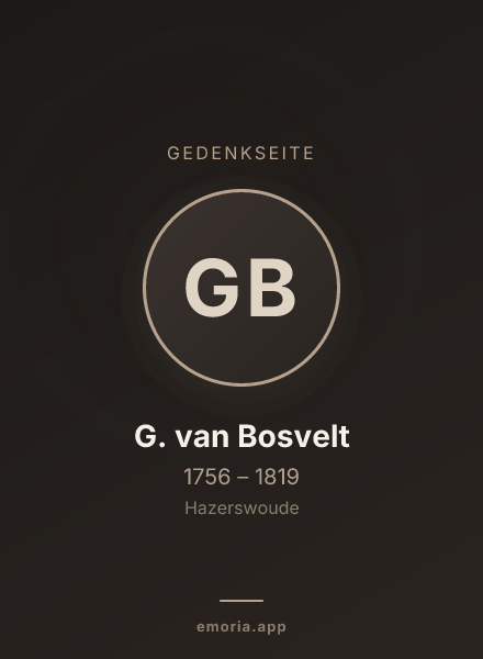 Gedenkportrait von G. van Bosvelt