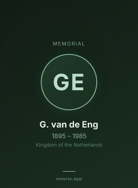 Memorial portrait of G. van de Eng