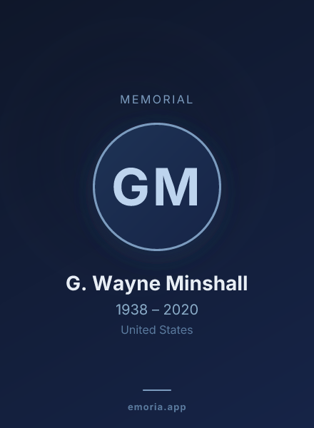 Memorial portrait of G. Wayne Minshall