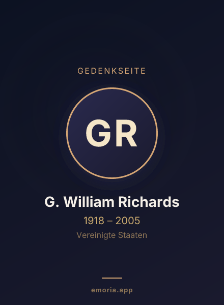 Gedenkportrait von G. William Richards