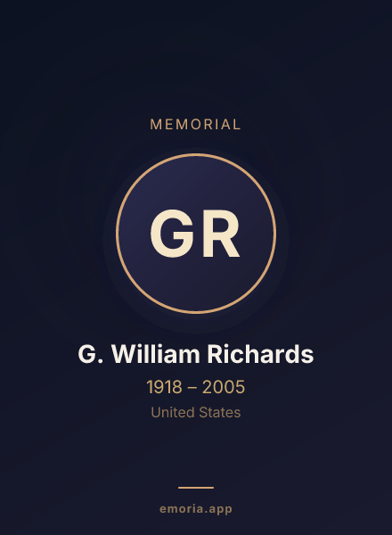 Memorial portrait of G. William Richards