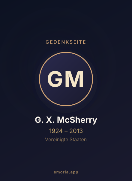 Gedenkportrait von G. X. McSherry