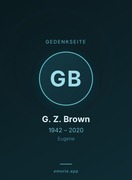Gedenkportrait von G. Z. Brown