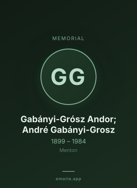 Memorial portrait of Gabányi-Grósz Andor; André Gabányi-Grosz