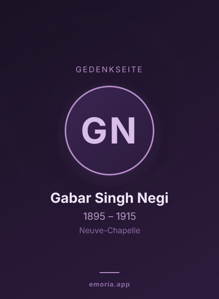 Gedenkportrait von Gabar Singh Negi