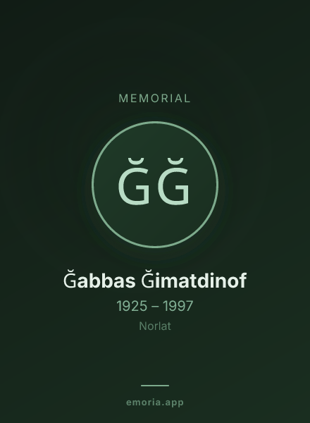 Memorial portrait of Ğabbas Ğimatdinof