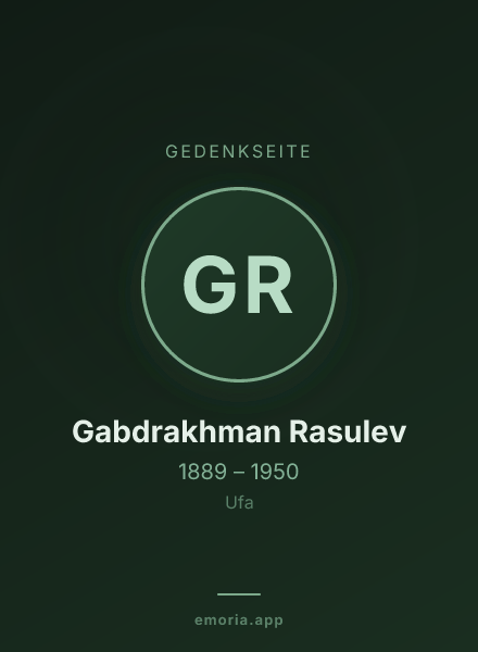 Gedenkportrait von Gabdrakhman Rasulev