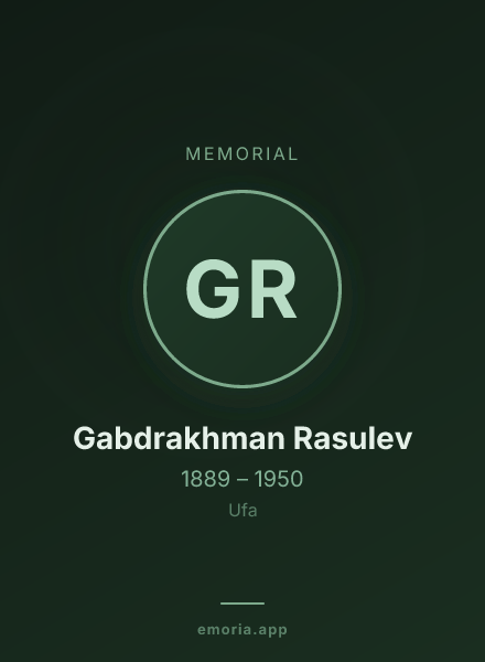 Memorial portrait of Gabdrakhman Rasulev