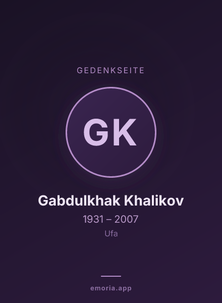 Gedenkportrait von Gabdulkhak Khalikov