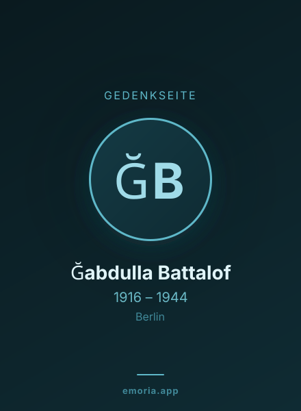 Gedenkportrait von Ğabdulla Battalof