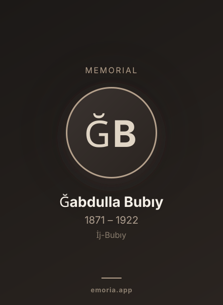 Memorial portrait of Ğabdulla Bubıy