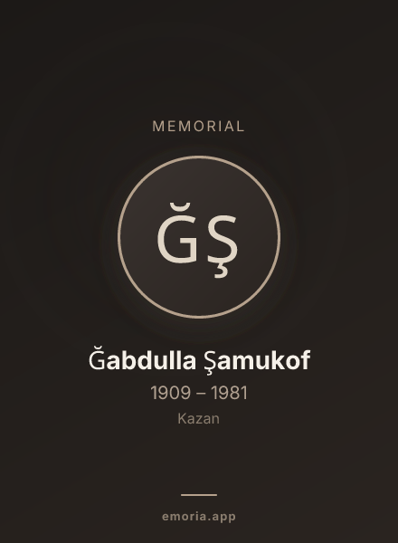 Memorial portrait of Ğabdulla Şamukof