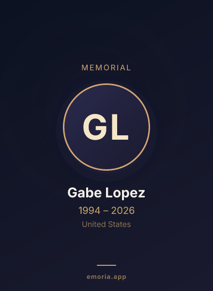 Memorial portrait of Gabe Lopez