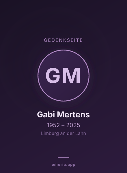 Gedenkportrait von Gabi Mertens