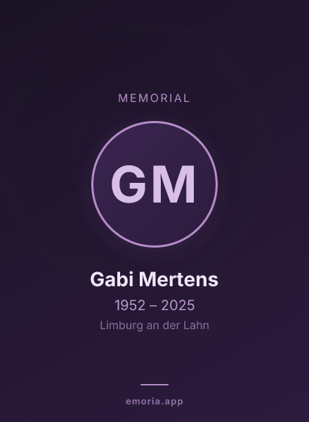Memorial portrait of Gabi Mertens