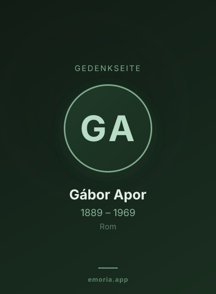 Gedenkportrait von Gábor Apor