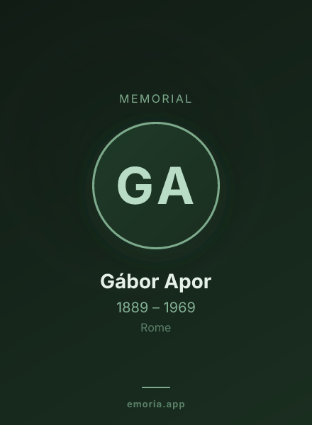 Memorial portrait of Gábor Apor