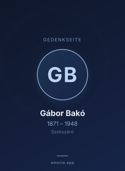 Gedenkportrait von Gábor Bakó