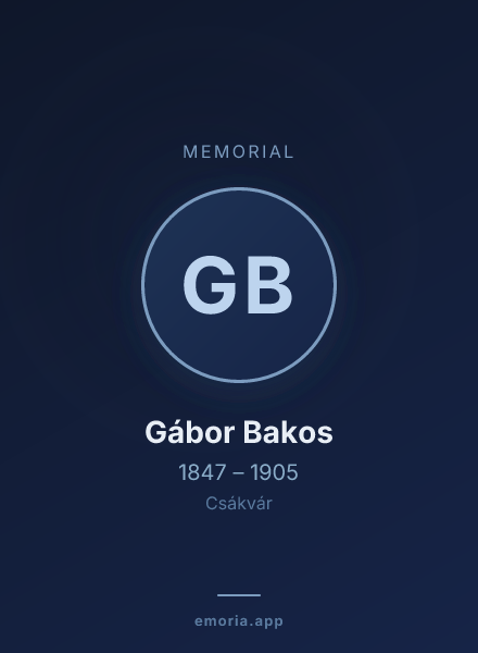Memorial portrait of Gábor Bakos